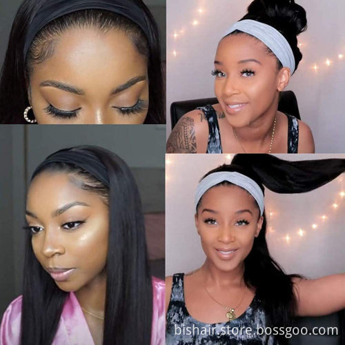 Straight hair with 100% human hair wig suitable for women without lace front wig Brazilian human hair mechanism 150% density